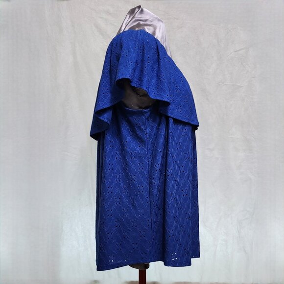 Blue Ruffled Lacy Blouse - Picture 4 of 10